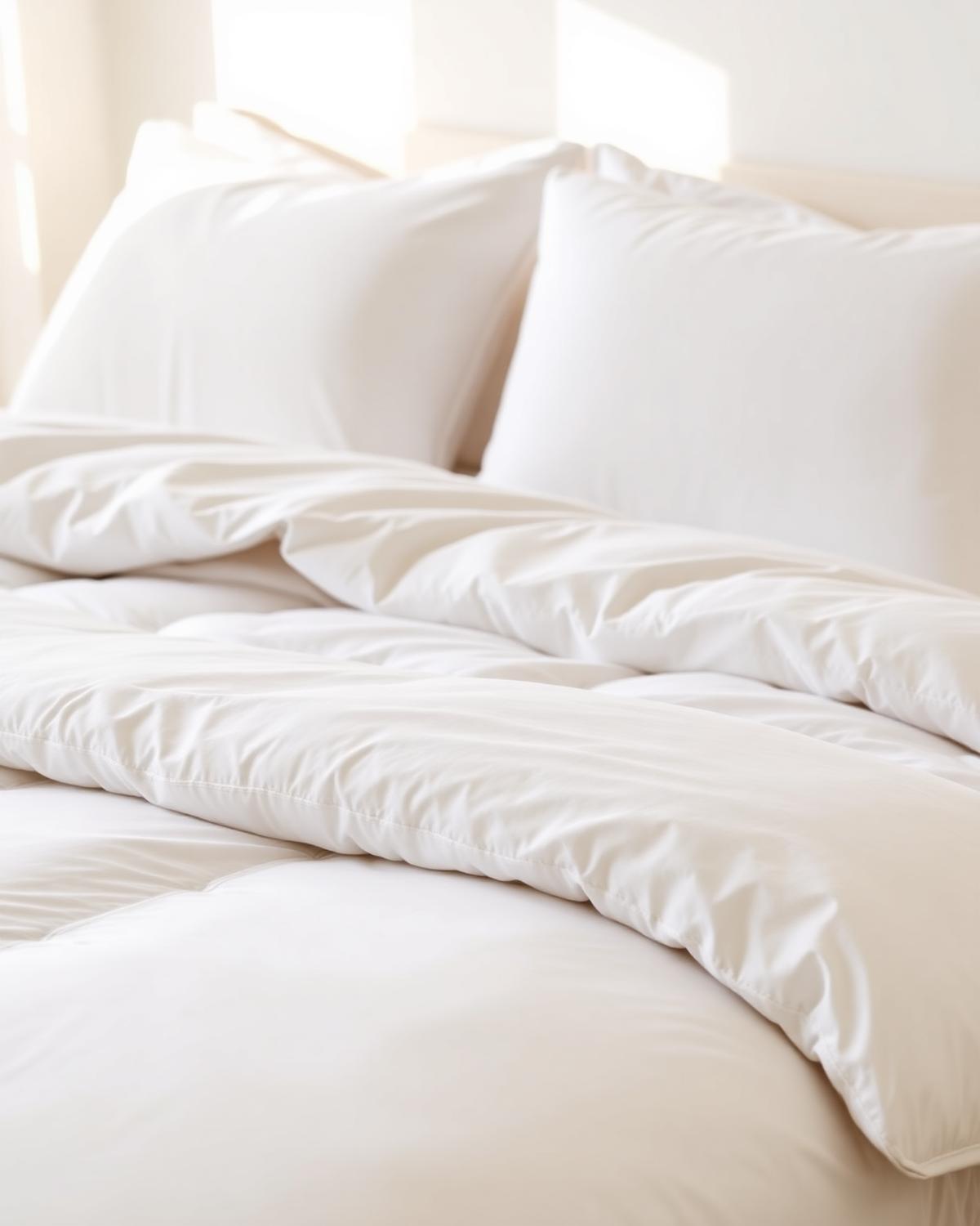 Soft white duvet set with plush pillows